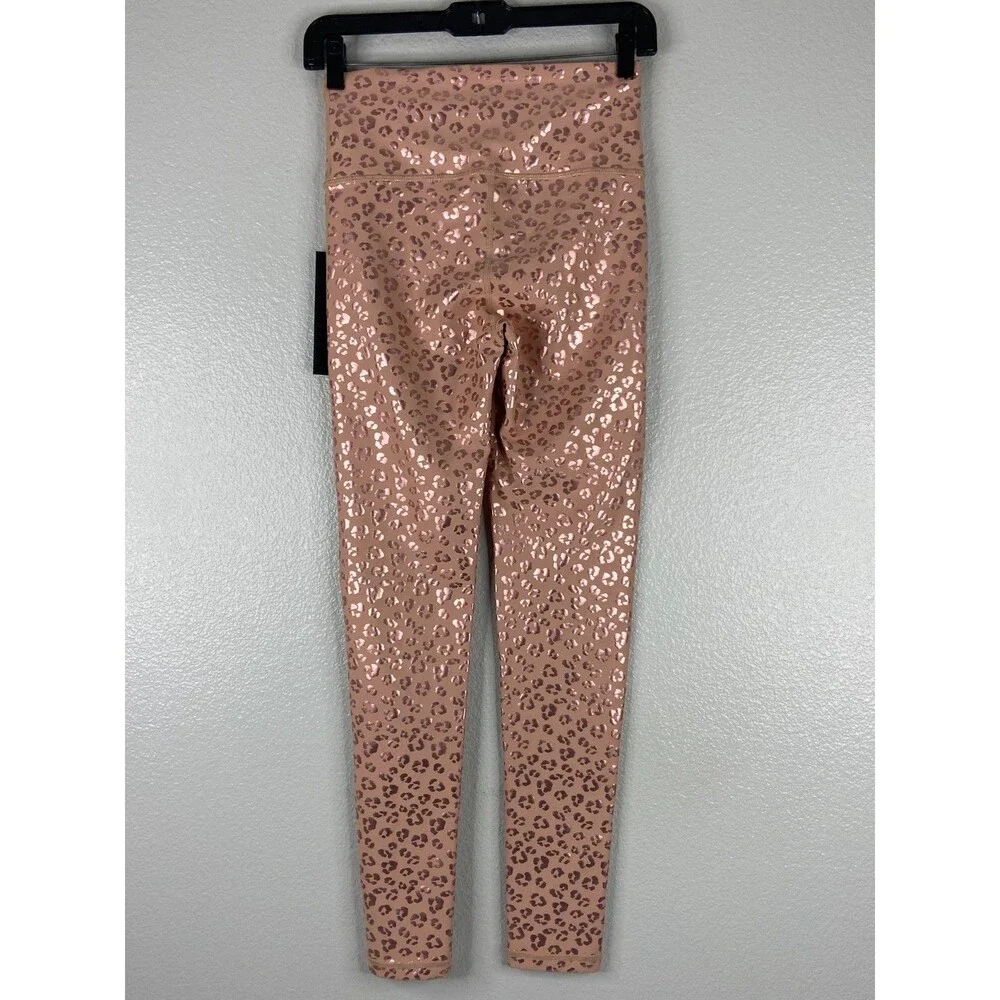 Mono B Women Small Pink Leopard Print Athletic Leggings Casual Party Workout - Picture 4 of 8